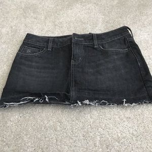 Black denim skirt
